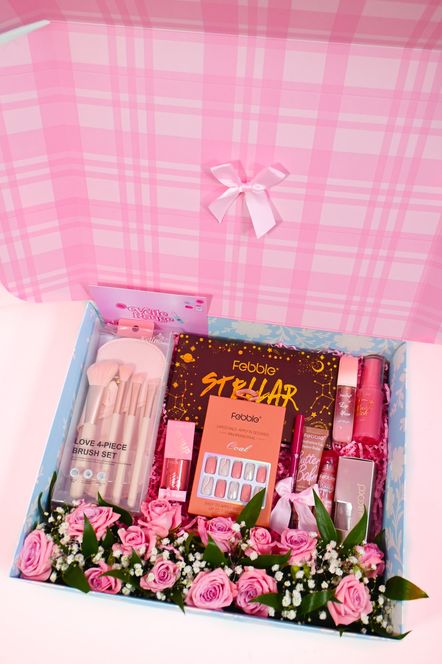 Rosé Flower & Makeup Box