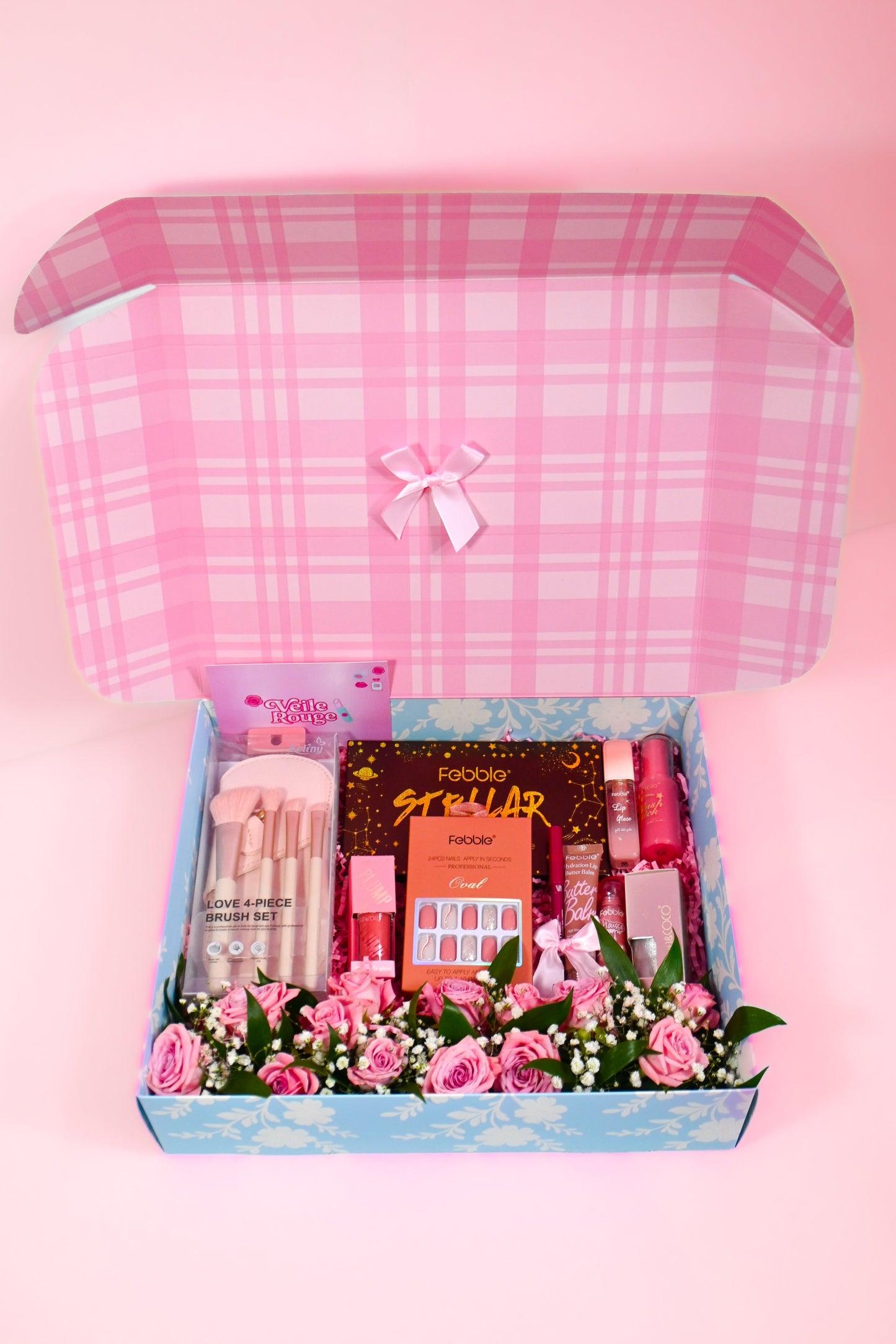 Rosé Flower & Makeup Box